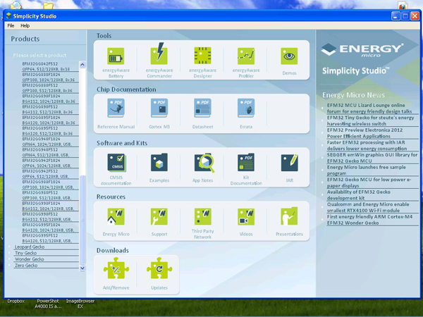 Energy Micro Simplicity Studio is a comprehensive design environment Energy Micro Simplicity Studio